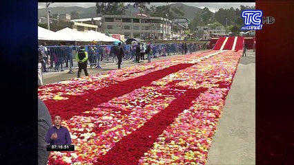 Pirámide de rosas en Pedro Moncayo busca un récord Guinness