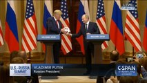 Putin Gives Trump Soccer Ball And Trump Throws It To Melania At Press Conference