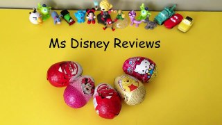new* Unwrapping 5 Surprise Eggs Cars 2, Winnie the Pooh, Hello Kitty, Minnie mouse