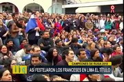 Franceses en Lima festejaron el titulo del Mundial Rusia 2018