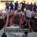 france football team singing to n'golo kante (n'golo kante il est petit il est gentil ))