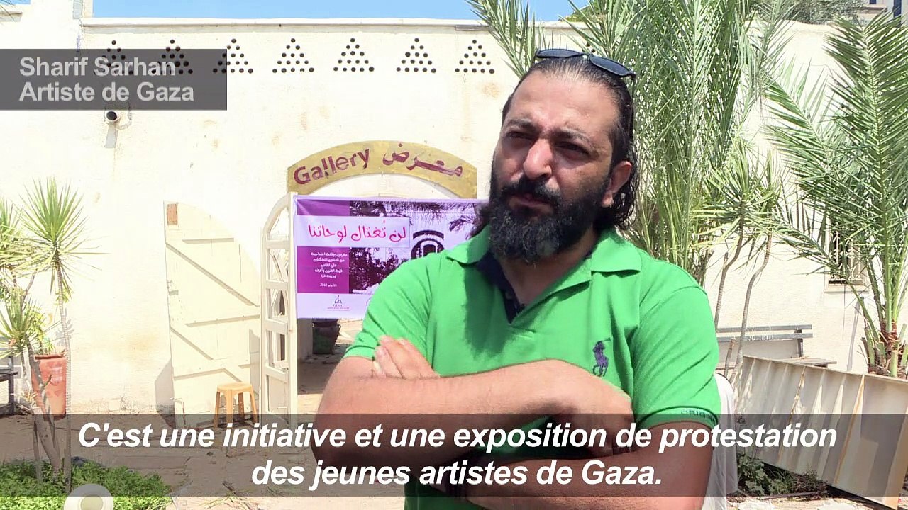 Gaza: des artistes exposent leurs oeuvres dans les décombres