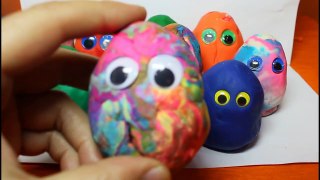 Surprise Eggs Funny Elephants Beach Club Kinder Toys (Play Doh Eggs)