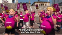 Hundreds protest in Helsinki as Trump holds summit with Putin