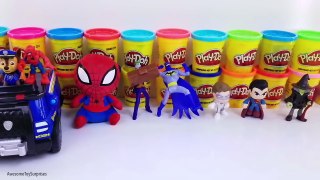 Huge Spiderman Play Doh Surprise Eggs Collection Fun Learn Colors Video for Kids Toddlers