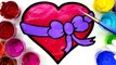 Coloring Pretty Heart Painting Page, Children can Learn to Color with Paint