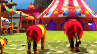 Circus Animals For Children Rhymes for Nursery Song Colored 3D Toddlers Preschool Rhyme