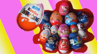 16 Surprise Eggs! Unwrapping Kinder Surprise Hello Kitty Spiderman Mickey Mouse Disney Pri