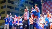 Croatian players thank fans in Zagreb for World Cup support