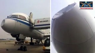UFO collided with a Boeing 757 belonging to Air China airplane take visible damage