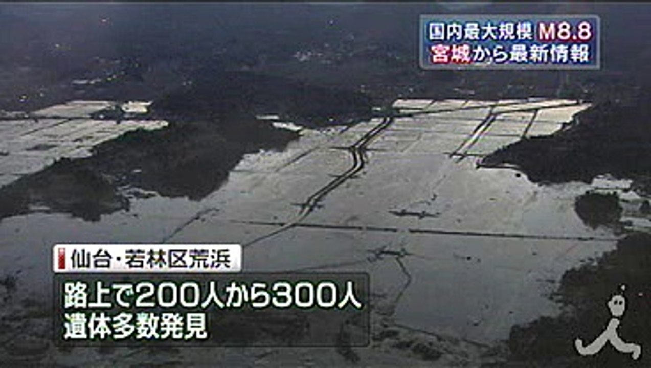 仙台市の路上に遺体２００～３００人