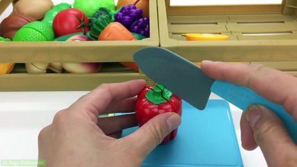 Learn Names of Fruit and Vegetables Velcro Cutting Toys Education Videos for Children Lear