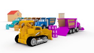 Learn with Dino the Dinosaur and the vehicules: trucks, trains, forklift, tiny cars.