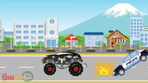 Venom Truck Vs Police Cars For Children Monster Truck For Kids Racing Cars Cartoons | BinB