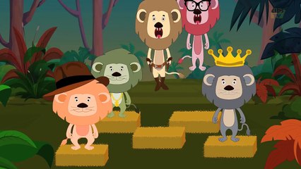 Five Big Lions | Nursery Rhymes For Toddlers | Cartoon Videos For Children | Kids Tv