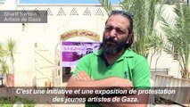 Gaza: des artistes exposent leurs oeuvres dans les décombres