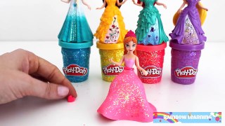 Play Doh Sparkle Disney Princess Dresses Ariel Elsa Belle Magiclip * Blind Bags * RainbowL