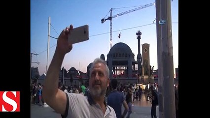 Taksim Camii üzerinde görülen hilal manzarası mest etti