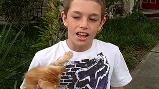 11 year old boy saves kittens life