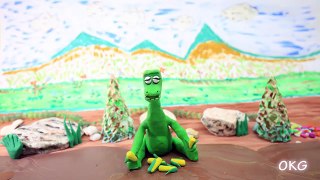 Green Baby in PANTOMIME GAME PLAY - Stop Motion Play Doh Animation Video