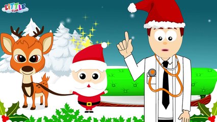 Five Little Santas Jumping on the Bed Nursery Rhyme - Christmas Song