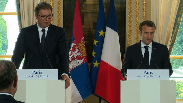 Conférence de presse conjointe d’Emmanuel Macron et de Aleksandar Vučić, Président de la République de Serbie.