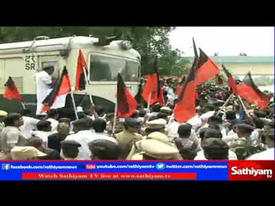 Rail blockade headed by MK stalin for constructing Cauvery Management Board