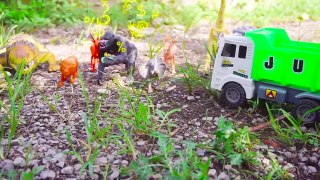 Truck Crossing On Deep Water With Wild Animals | Learn Names And Sounds Animals | Toys For