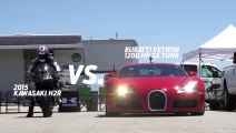 Kawasaki Ninja H2R vs Bugatti Veyron 1200hp