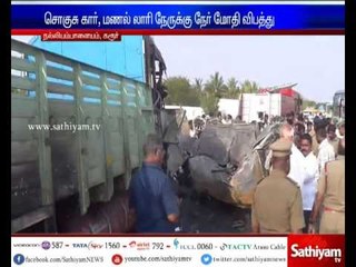 Luxury Car and Sand Lorry Collided - 4 Died on Burnt