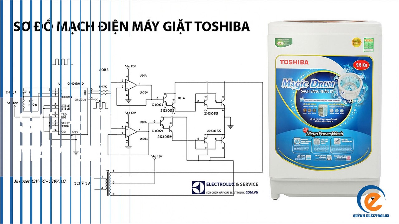 Hình ảnh sơ đồ mạch điện máy giặt Toshiba - Quỳnh Electrolux