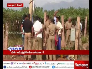 தேனி: மின்சாரம் தாக்கி மின் ஊழியர் மின் கம்பத்திலேயே பரிதாபமாக உயிரிழப்பு