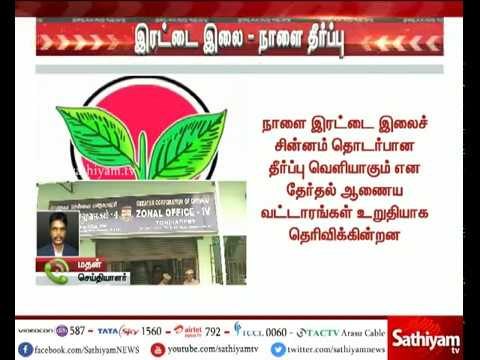 இரட்டை இலை சின்னம் தீர்ப்பு நாளை வெளியாகிறது