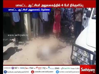 நெல்லை மாவட்ட ஆட்சியர் அலுவலகத்தில் கணவன், மனைவி 2 மகள்களுடன் தீக்குளிப்பு