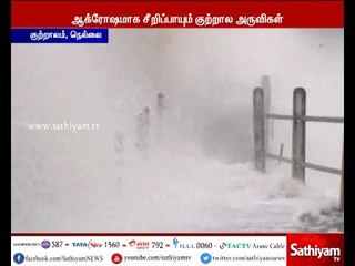 குற்றால அருவியில் ஆர்ப்பரித்து கொட்டும் தண்ணீர் - 3-வது நாளாக குளிக்கத் தடை