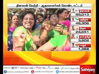தினகரன் வெற்றி - ஆதரவாளர்கள் தமிழகத்தில் பல்வேறு பகுதிகளில் பட்டாசுகள் வெடித்து கொண்டாட்டம்