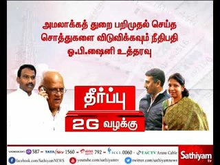 2ஜி வழக்கில் அமலாக்கத்துறை பறிமுதல் செய்த சொத்துக்களை விடுவிக்க வேண்டும் -நீதிமன்றம் உத்தரவு