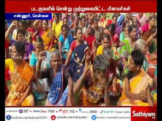 கொசஸ்தலை ஆற்றை மீட்க வலியுறுத்தி மீனவர்கள் மனித சங்கிலி போராட்டம்