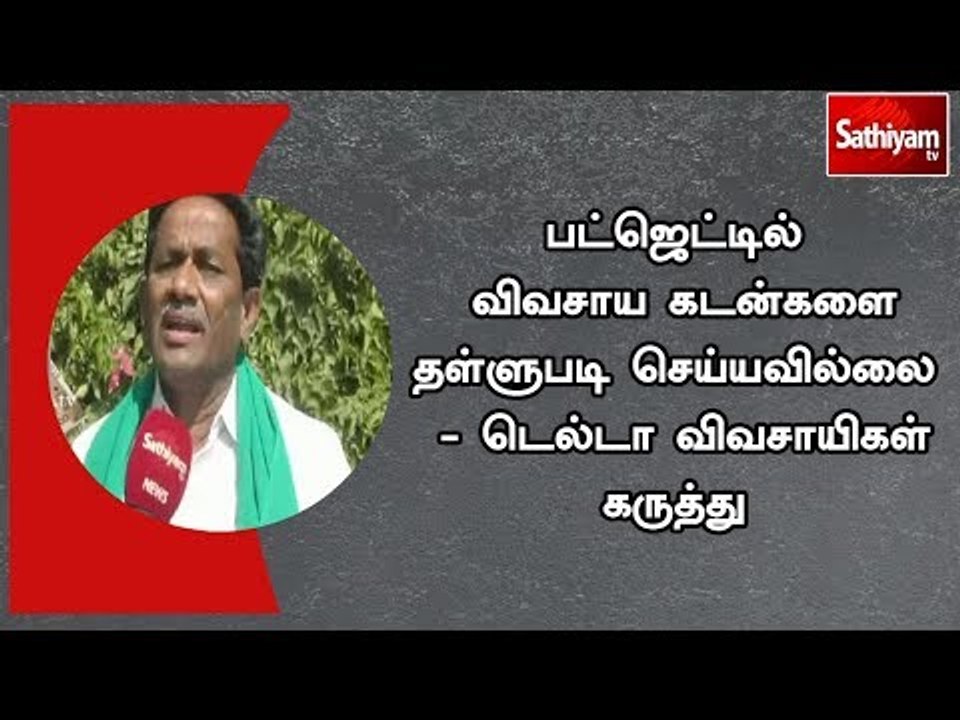 பட்ஜெட்டில் விவசாய கடன்களை தள்ளுபடி செய்யவில்லை - டெல்டா விவசாயிகள் கருத்து
