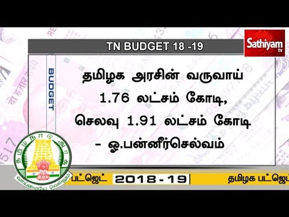 தமிழக அரசின் வருவாய் 1.76 லட்சம் கோடி, செலவு 1.91 லட்சம் கோடி - ஓ.பன்னீர்செல்வம்