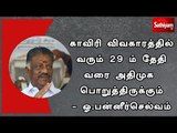 காவிரி விவகாரத்தில் வரும் 29 ம் தேதி வரை அதிமுக பொறுத்திருக்கும் - ஓ.பன்னீர்செல்வம்