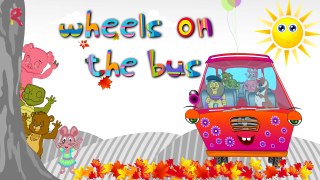 Wheels On The Bus Go Round And Round - Animal Bus Rhyme