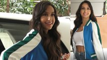 Nora Fatehi looks stunning in Blue denim & Jacket paired with White Heels ; Watch Video । Boldsky