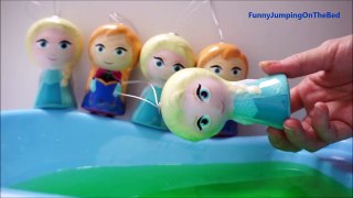 5 Elsa & Anna Swim Jumping on the Bed | New Compilation Nursery Rhymes | Song for Kids