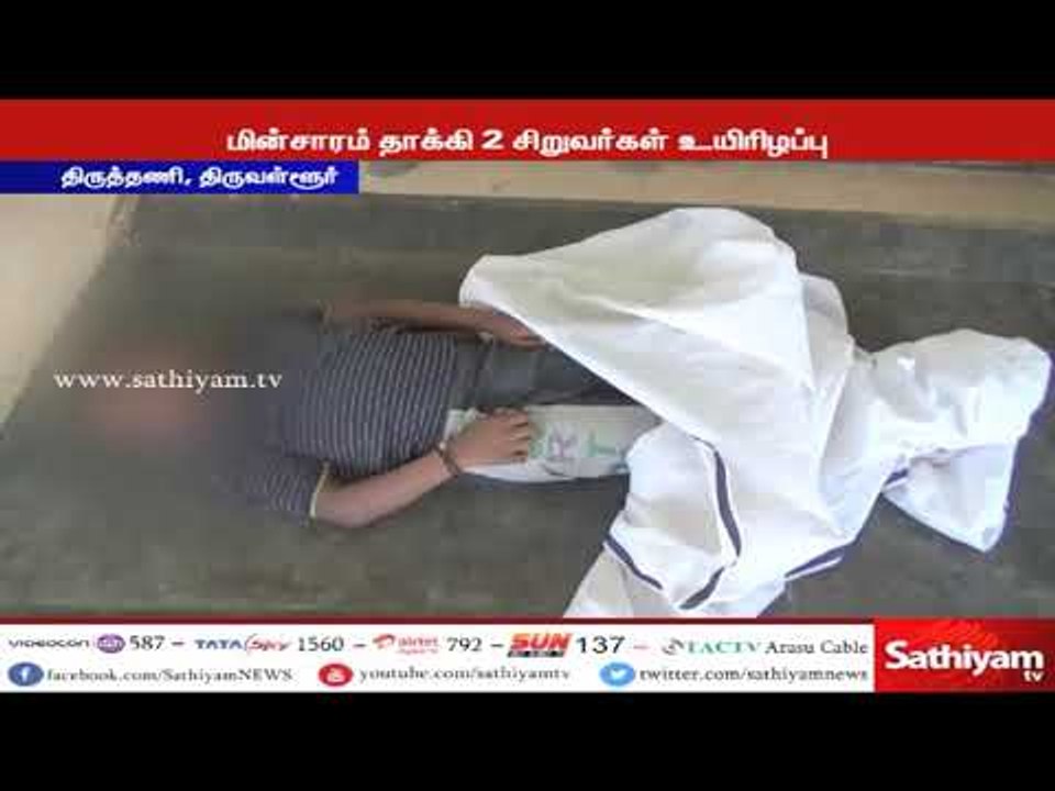 திருத்தணி அருகே அறுந்து விழுந்த மின்கம்பியை மிதித்த இரண்டு சிறுவர்கள் மின்சாரம் பாய்ந்து உயிரிழப்பு