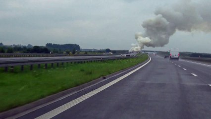 Pożar autokaru A4 16.07.2018