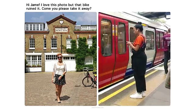 Elle lui demande de supprimer un vélo d'une photo, ce qu'il va faire est dingue