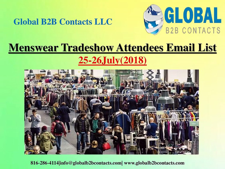 Menswear Tradeshow Attendees Email List