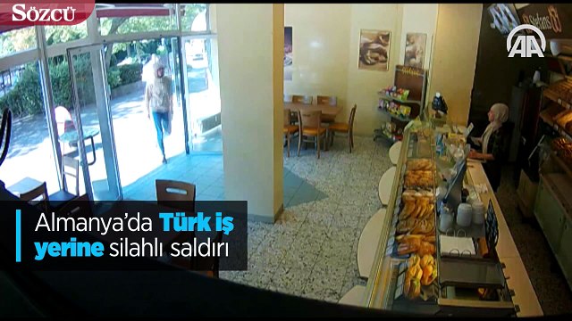 Türklere ait bir fırına düzenlenen silahlı saldırı anı güvenlik kameralarınca kaydedildi
