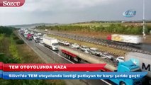 Tem otoyolunda trafiği kilitleyen kaza